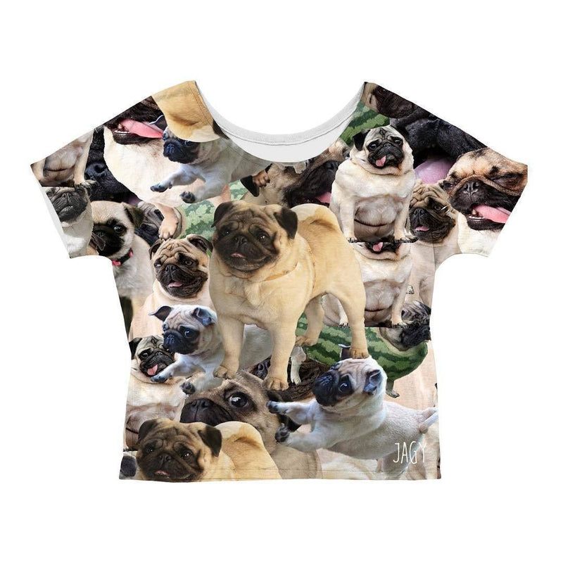 Crop Tops - Pug Collage